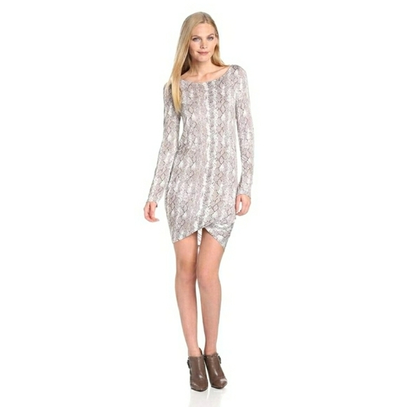 Soft Joie Gray Tahar Python Snake Print Dress - Picture 1 of 7